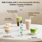 Rechargeable Handheld Milk Frother with 5 Heads