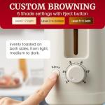 Elite Gourmet 2-Slice Long Slot Toaster, Cremello