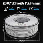 White Flexible PLA Filament for 3D Printing