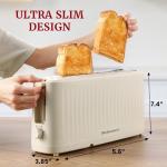 Elite Gourmet 2-Slice Long Slot Toaster, Cremello