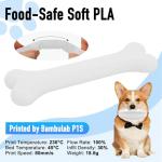 White Flexible PLA Filament for 3D Printing