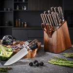 Emojoy 16-Piece Kitchen Knife Set with Block