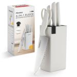 FIKSHOT 6-Piece Kitchen Knife Block Set