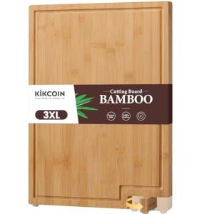 Kikcoin 3XL Bamboo Cutting Board with Kickstand