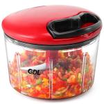 GDL Hand-Powered Food Chopper and Dicer, Red