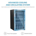 Erivess 126-Can Compact Beverage Refrigerator with Glass Door