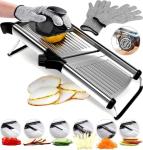 Adjustable Stainless Steel Mandoline Slicer with Hand Guard