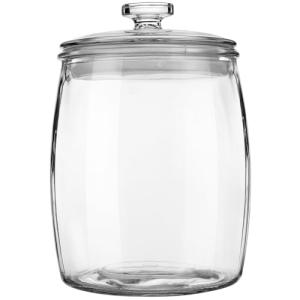Wide Mouth Glass Storage Jar with Lid, 0.5 Gallon