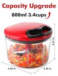 GDL Hand-Powered Food Chopper and Dicer, Red