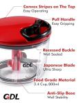 GDL Hand-Powered Food Chopper and Dicer, Red