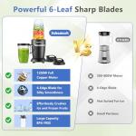 SAKAMOSH 1200W Portable Blender for Smoothies & Shakes