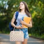 Cute Insulated Lunch Bag for Women - Beige Plaid