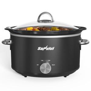 Sunvivi 4QT Slow Cooker with Removable Pot