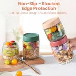 12-Pack Glass Oats Containers with Airtight Lids