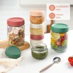 12-Pack Glass Oats Containers with Airtight Lids