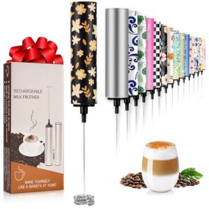 Rechargeable Handheld Milk Frother with 5 Heads