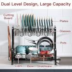 Large Stainless Steel 2-Tier Dish Drying Rack