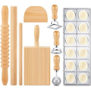 9-Piece Pasta Making Tool Set with Rolling Pin