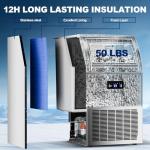 Freestanding Stainless Steel Ice Maker 132 lbs/24h