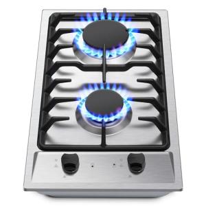 Eascookchef 2-Burner Stainless Steel Gas Cooktop