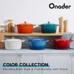 Onader 5QT Dark Cyan Cast Iron Dutch Oven