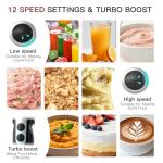 12-Speed Immersion Hand Blender with Titanium Blades