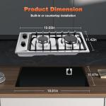 Eascookchef 2-Burner Stainless Steel Gas Cooktop