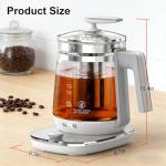 ICOOKPOT 1.5L Electric Glass Kettle, 1200W