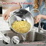 AOSION 6QT Stainless Steel Stock Pot & Fryer Basket