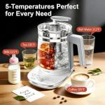 ICOOKPOT 1.5L Electric Glass Kettle, 1200W