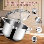 AOSION 6QT Stainless Steel Stock Pot & Fryer Basket