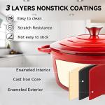 Miereirl 4.5 Quart Cast Iron Dutch Oven Pot