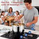 AOSION 6QT Stainless Steel Stock Pot & Fryer Basket