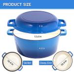 6QT Cast Iron Dutch Oven with 2QT Lid