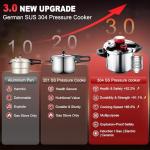 8 QT Stainless Steel 3-In-1 Pressure Cooker