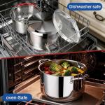 AOSION 6QT Stainless Steel Stock Pot & Fryer Basket
