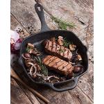 Victoria 10-Inch Cast Iron Square Grill Pan