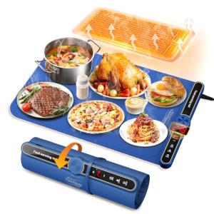 Electric Food Warming Mat with Timer and Temperature Control