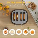 Retro 4-Slice Stainless Steel Toaster with Wide Slots