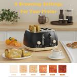 Retro 4-Slice Stainless Steel Toaster with Wide Slots