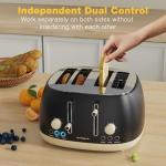 Retro 4-Slice Stainless Steel Toaster with Wide Slots