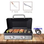 Portable 23-Inch Propane Tabletop Griddle with Cover