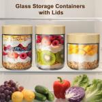 2 Pack 16oz Glass Jars with Bamboo Lids