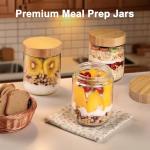 2 Pack 16oz Glass Jars with Bamboo Lids
