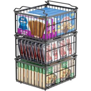 Stackable Freezer Organizer Bins, 3-Pack