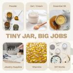 2 oz Clear Glass Jars with Woodgrain Lids - 6 Pack