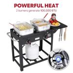 Outdoor Propane Deep Fryer with Movable Cart