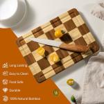 Checkered Bamboo Cutting Board with Juice Groove