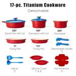 CAROTE 17-Piece Non-Stick Titanium Cookware Set
