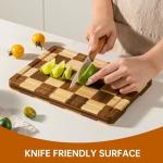 Checkered Bamboo Cutting Board with Juice Groove
